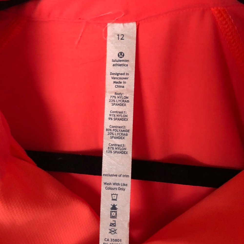 Lululemon Jacket Pullover Half Zip Bright Orange - image 4